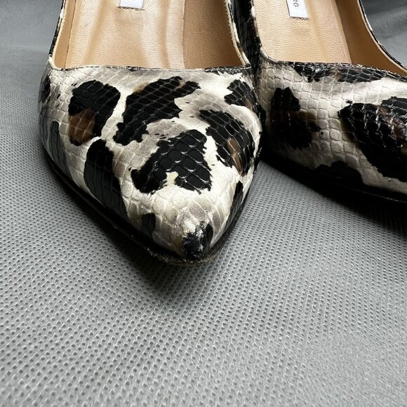Diane Von Furstenberg DVF Snake Embossed High Stiletto Heels Shoes Size 7.5 - Picture 3 of 8